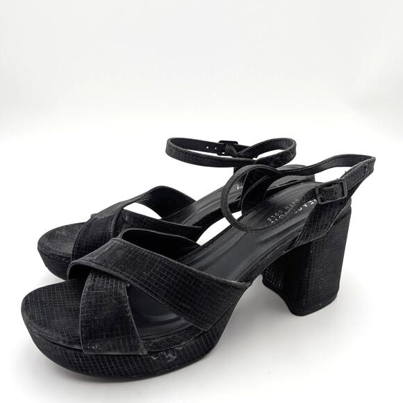 Reaction Kenneth Cole Reeva Platform Sandals Women's Black Size US9 EU40 - Picture 1 of 12